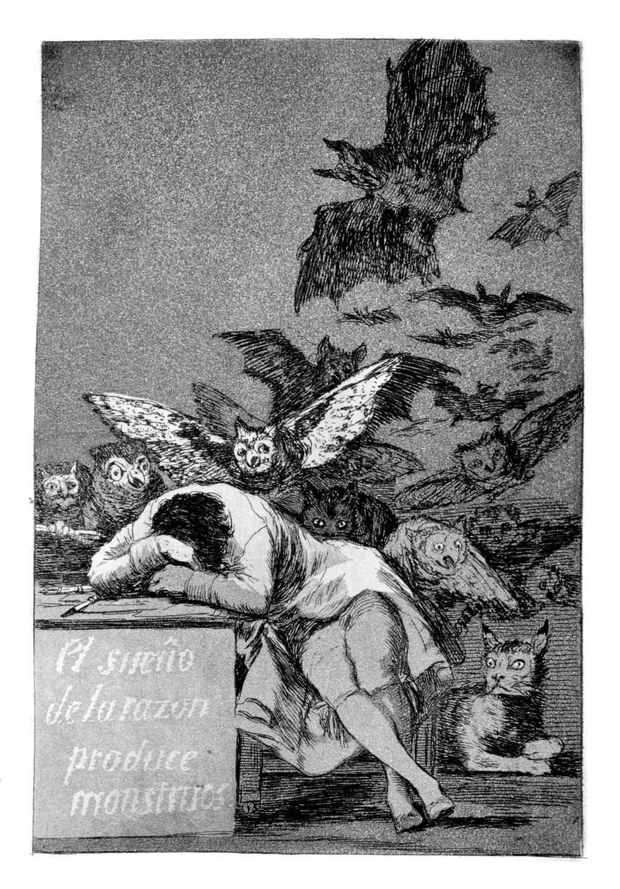 Il sonno della ragione genera mostri, 1799 da Francisco de Goya