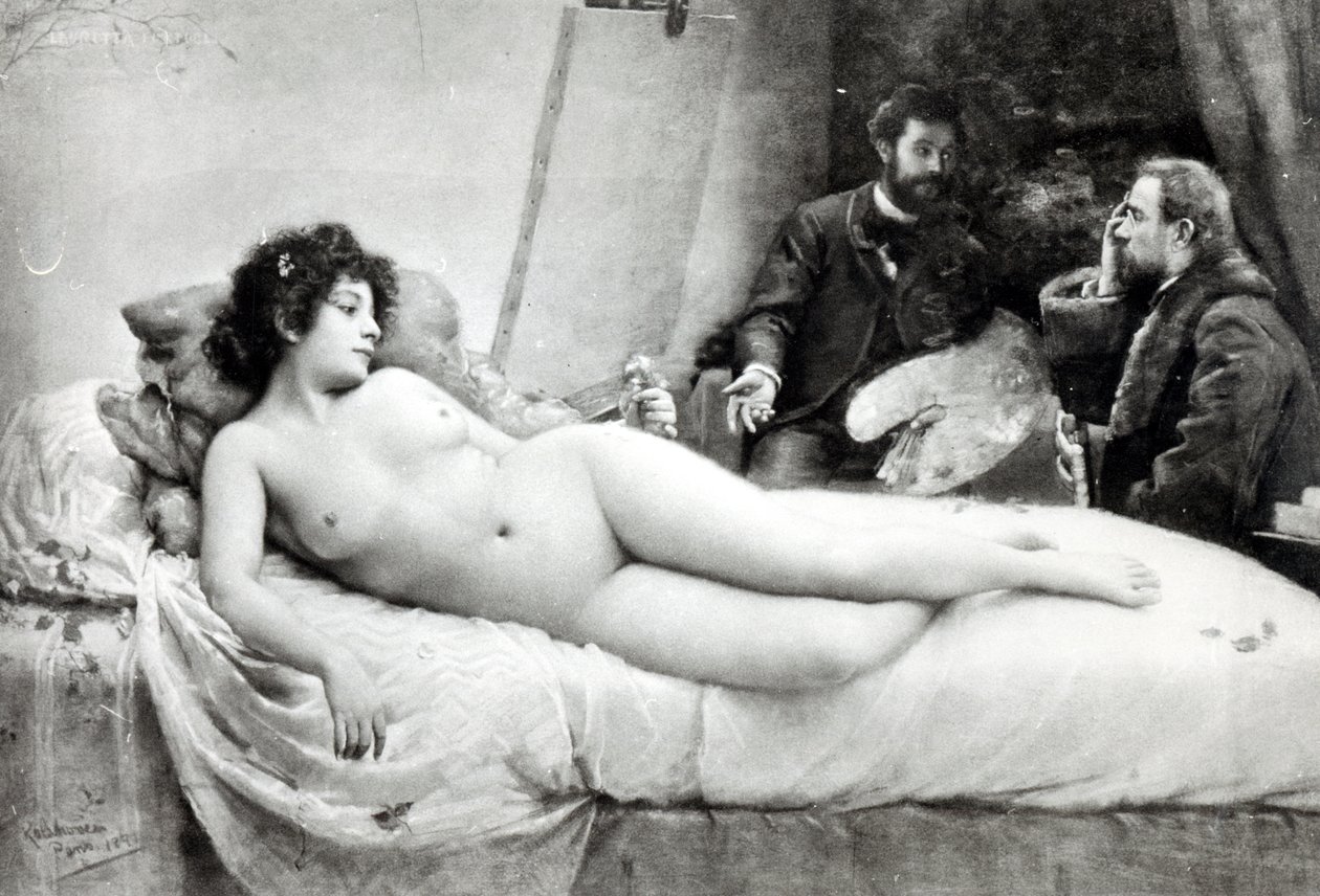 Emile Zola (1840-1902) nello studio dell