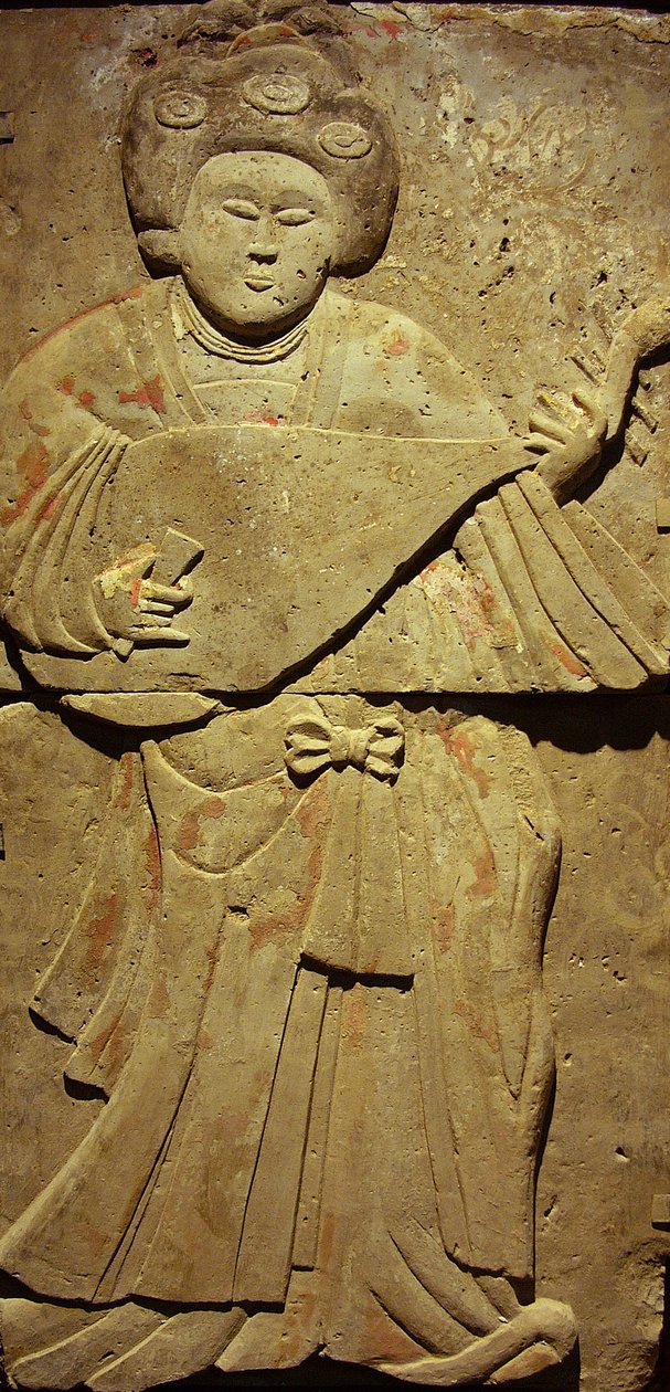 Stele raffigurante un musicista (terracotta) da Tang Dynasty Chinese School
