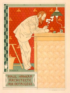 Riproduzione di un poster pubblicitario dello studio di architettura di Paul Hankar, 1894