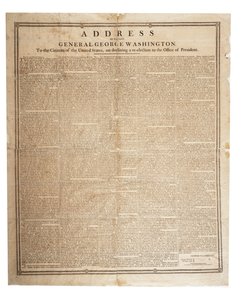 Discorso di addio del defunto generale George Washington, 17 settembre 1796