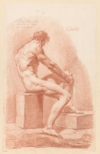 Nudo maschile seduto, visto di lato (3º premio 1790)