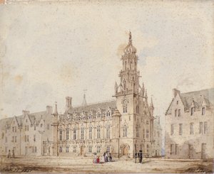 La Dundee Royal Exchange con torre e corona: primo disegno