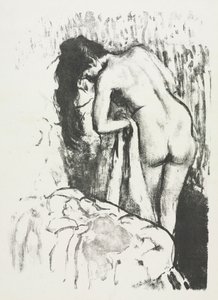 Donna nuda in piedi, si asciuga, 1891-1892