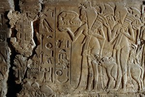 Bassorilievo dalla tomba di Maia, nutrice di Tutankhamon, Saqqara, Egitto, Civiltà Egizia, Nuovo Regno, Dinastia XVIII, (dettaglio)