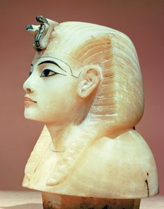 Tappo di una delle urne canopiche, dalla tomba di Tutankhamon