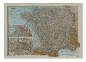 Mappa della Francia, c1910