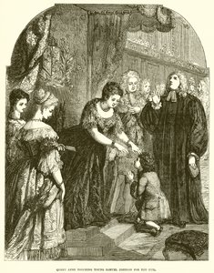 La Regina Anna tocca il giovane Samuel Johnson per il male