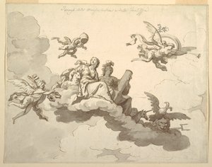 Disegno per un soffitto dipinto: Trionfo della mitezza e della forza
