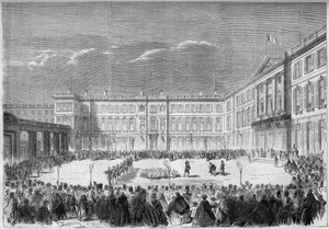 La caccia alla torcia nel cortile del palazzo di Compiègne, Oise (60)