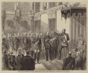 Il principe reggente di Prussia che presta giuramento nella Sala Bianca del palazzo di Berlino