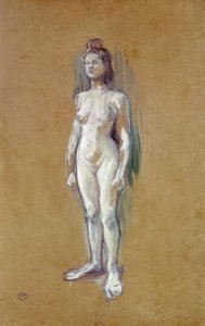 Donna nuda in piedi di fronte