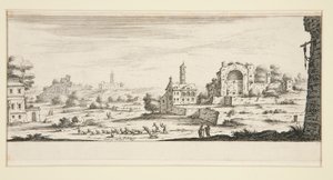 Paesaggio con grandi edifici