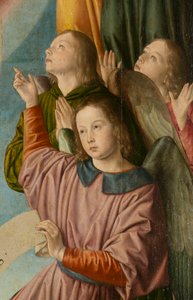 Angeli, dettaglio. Trittico del maestro di Moulins
