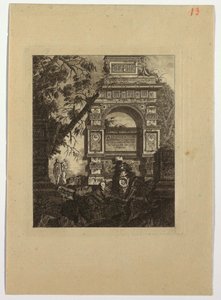 Frontespizio, vasi invenzione, da "Collection de divers sujets de vases, tombeaux, ruines et fontaines, utile aux artistes..."