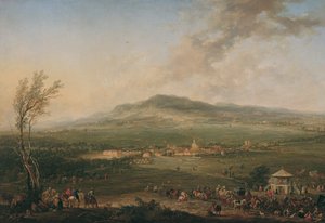 Laxenburg dalla casa di piacere sulla Hanawiese verso Mödling