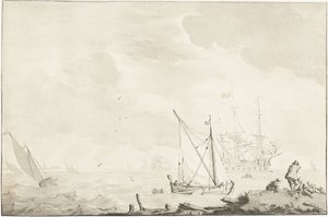 Nave da guerra sulla spiaggia
