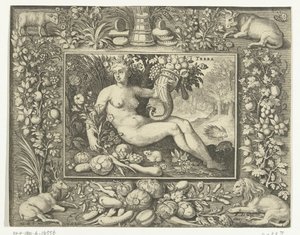 Elemento terra come donna nuda con cornucopia (Terra) (I quattro elementi)
