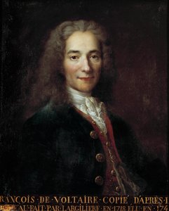 Ritratto di Francois Marie Arouet detto Voltaire (1694 - 1778), scrittore e filosofo francese. Copia di Nicolas De Largilliere (1656 - 1746)
