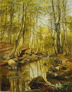 Paesaggio fluviale boscoso da Peder Monsted