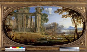 Paesaggio composto con rovine antiche Dipinto di Pierre Patel