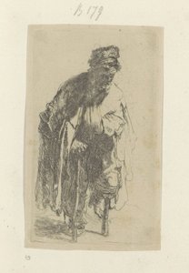 Mendicante con una gamba di legno