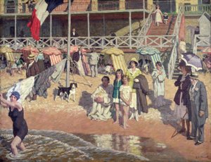 Bagnanti davanti al Grand Hotel, Cabourg, c.1920