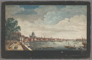 Veduta del ponte di Londra sul fiume Tamigi a Londra, vista dal giardino di Somerset House Londra (titolo della serie)
