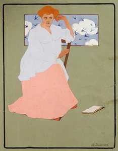 Donna davanti alla finestra (Primavera), circa 1908, di Umberto Boccioni
