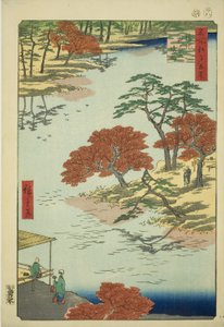 Recinti del Santuario di Akiba, Ukeji (Ukeji Akiba no keidai), dalla serie "Cento vedute famose di Edo (Meisho Edo hyakkei)"